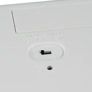 Back view of keyboard showing Bluetooth, off and switch mode